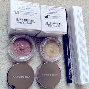 Bodyography Glitter Pigments & liquid eyeliner New w/boxes Rich stunning colors
